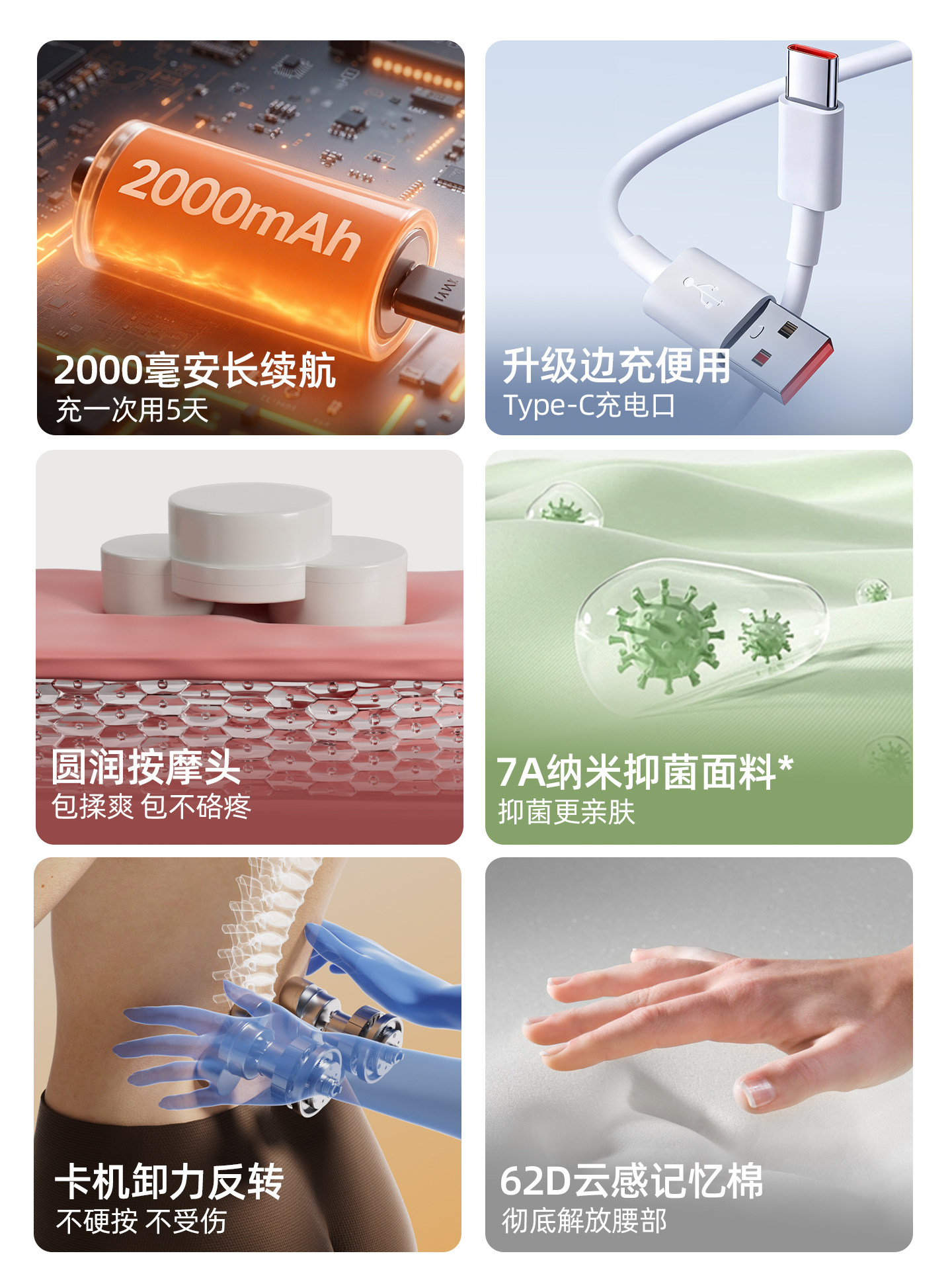 Car Lumbar Support Cushion for Drivers, Long Sitting Seat Lumbar Support, Driving Waist Protector, Car Massage Cushion, Headrest Pillow