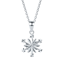 Samedi Foplatinum Pendentif Femmes pt950 Snowflake Pendentif Solo Pendentif Blanc