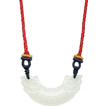 Saturday blessing natural Hetian white jade antique Double Dragon brand pendant pendant neck ornaments jade holiday gift