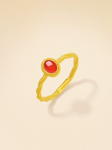 Золотое агатовое кольцо, золотая инкрустация камня, подарок на день рождения