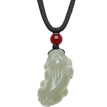 Saturday Fortune Flagship Store Hetian Jade Pendant for Men and Women Fortune Pixiu Jade Pendant Sapphire Jade Pendant Holiday Gift