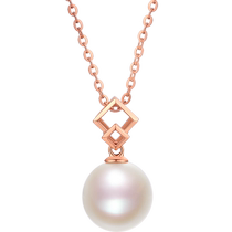 Saturday Fukuu 18K Pearl Pearl Pearl Pearl Model Elegant Z Ball Au750 Rose Gold French gentleneck - jewelry flagship store