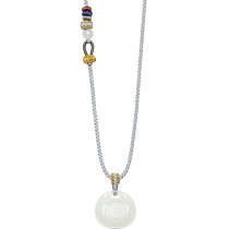 Saturday blessing natural Hetian white jade pendant for men and women lucky bag necklace good gift jade holiday gift