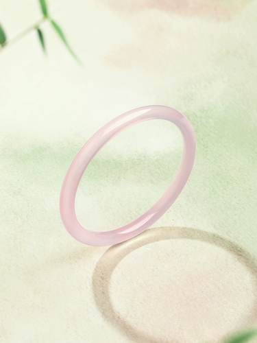 Zhou Liufu Pink Chalcedony браслет круглой браслет Dingdang Новый китайский стиль в китайском стиле подарок для подруги