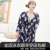 Zhuo Youjias new large size swimsuit womens hot spring bikini fat mm200 kg thin belly loose large cup