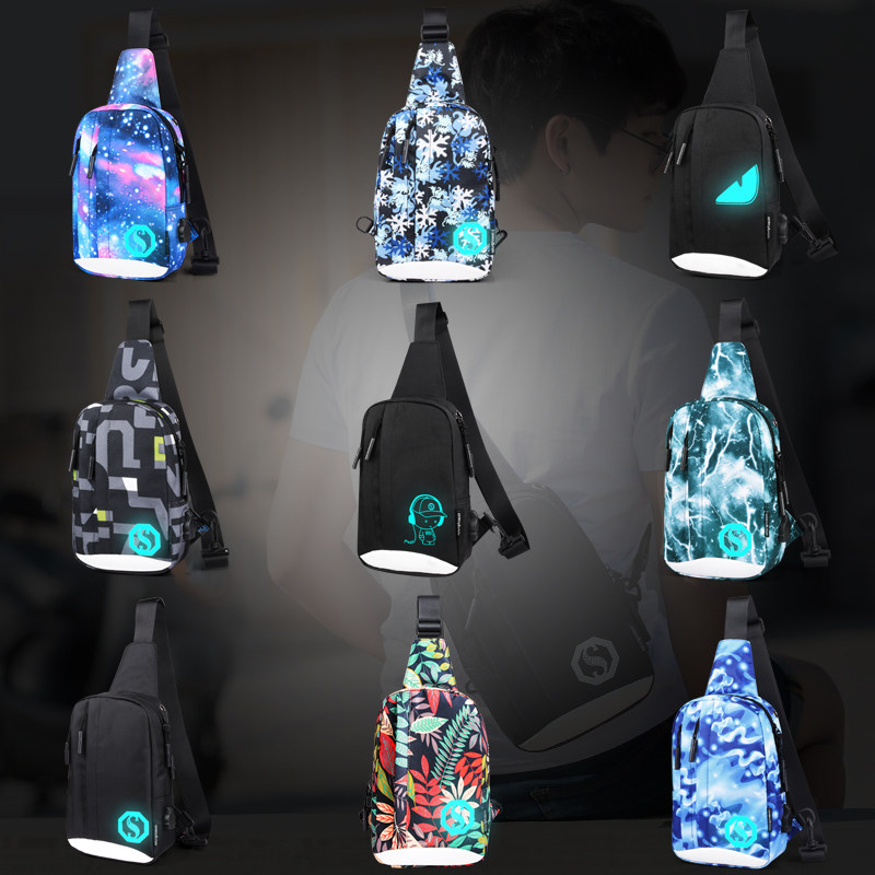 Messenger bag men's ins tide small bag men's shoulder bag men's bag tide brand waist bag summer small backpack men's bag