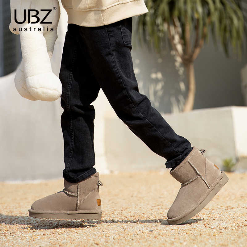 UBZ waterproof big children's snow boots women's 2022 winter new baby boy cotton shoes children's plus velvet children's shoes