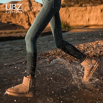 UBZ waterproof snow boots women 2021 new winter plus velvet padded non-slip short tube a pedal bread cotton shoes