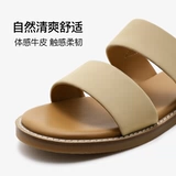 Тапочки, обувь, универсальные сандалии, туфли, 2021 года, из натуральной кожи, мягкая подошва