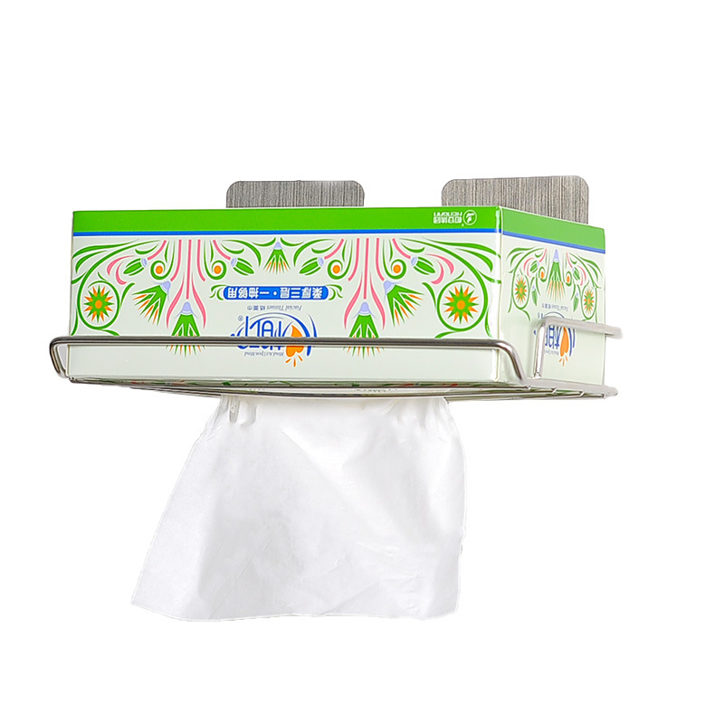 304 Stainless Steel Kitchen Paper Towel Rack Free-punched wall-mounted No-scar tissue shelve shelf Shelf Removable Toilet Paper Shelf