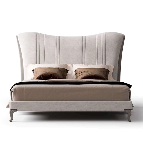 Light Light Luxury Modern Minimalist Atmosphere 1.8 Деревянная высокая спина технологии ткань ткань матовая мода серая двуспальная кровать