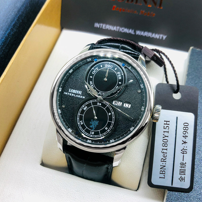 Lobinni Robini Watch Mechanical Watch Mechanical Watch Mechanical Waterproof Leather Watch Watch