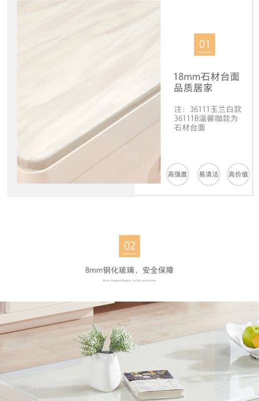Tất cả bạn bè nội thất bàn trà kết hợp tủ TV hiện đại tối giản bằng đá thủy tinh Tủ TV kết hợp bàn cà phê 36111 - Bàn trà