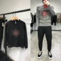 Áo len nam 2018 thu đông mới cổ tròn ôm sát áo dài tay thêu thời trang áo len nam đẹp trai hoodie nam