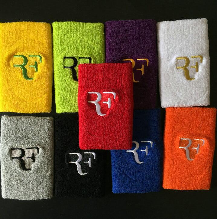RF Federer Pure Cotton Tennis Badminton Basketball Super-Suck Sweat Lengthened Towel Wrist 7 5cm x 12 5cm