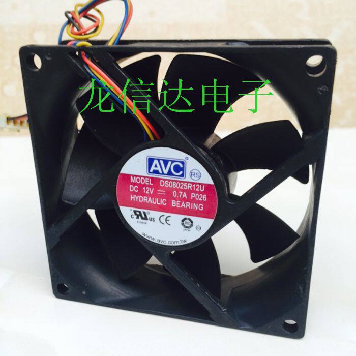 New AVC 8025 12V 8CM cm four-wire PWM speed regulation CPU fan DS08025R12U