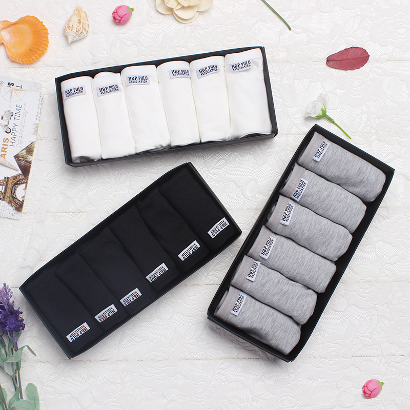 Quần lót nữ cotton Mid-tăng kích thước lớn túi hip phụ nữ gói đồ lót Cotton hộp quà tặng đồ lót màu trắng kết hợp màu đen quần chip nam