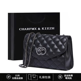 Sac pour femme en losange avec chaîne en cuir véritable à la mode de marque