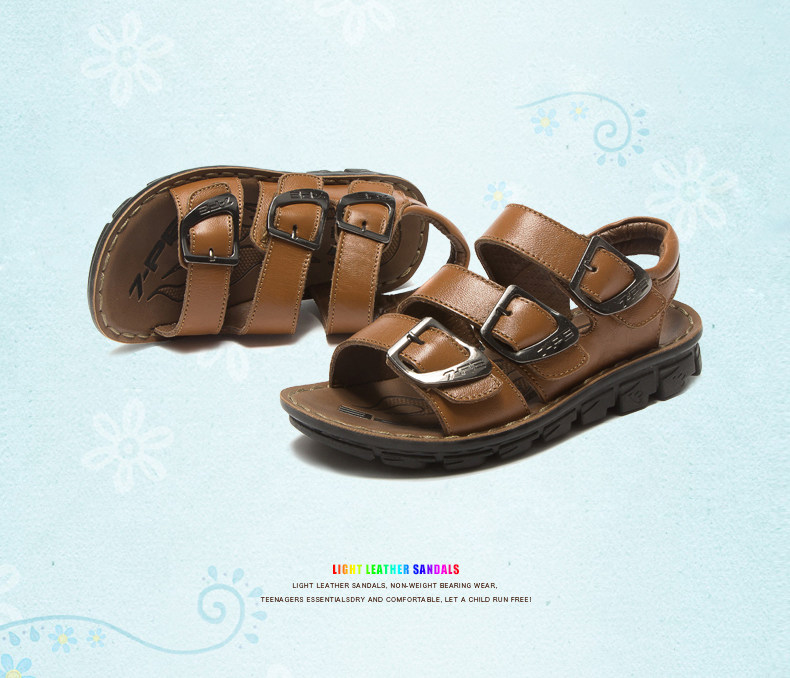 Sandales enfants en cuir orteil suture de voiture pour été - semelle caoutchouc - Ref 1053438 Image 65