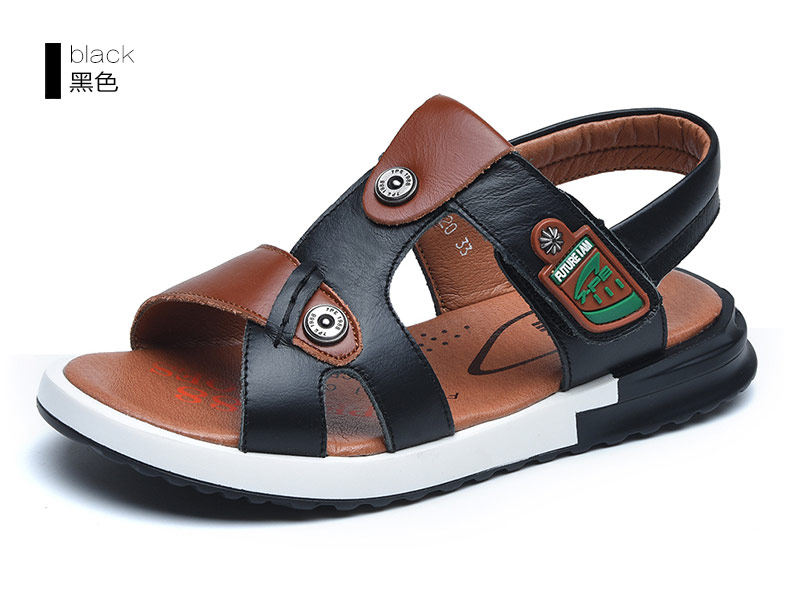 Sandales enfants en cuir orteil suture de voiture pour été - semelle caoutchouc - Ref 1053438 Image 33