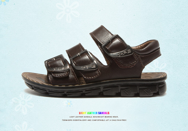 Sandales enfants en cuir orteil suture de voiture pour été - semelle caoutchouc - Ref 1053438 Image 66