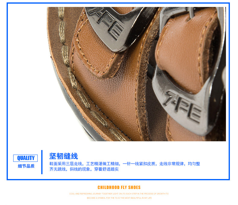 Sandales enfants en cuir orteil suture de voiture pour été - semelle caoutchouc - Ref 1053438 Image 54