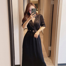 2022 Spring Summer New Big Code Women Dress Fat Mm Veil Slim Fit Dress Code Style Comeback Decor Black Long Dress