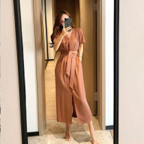 Big Code Womens Fashion Summer Fashion Reduced Age Tandem Dress 2021 New Fat Mm Temperament Slim slim Slim Heart Machine Long Skirt