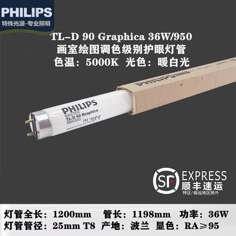 Philips Plot Toning School Color D50 Natural Light Source TLD36W 950 Graphica Drawing Room For Color Light tubes
