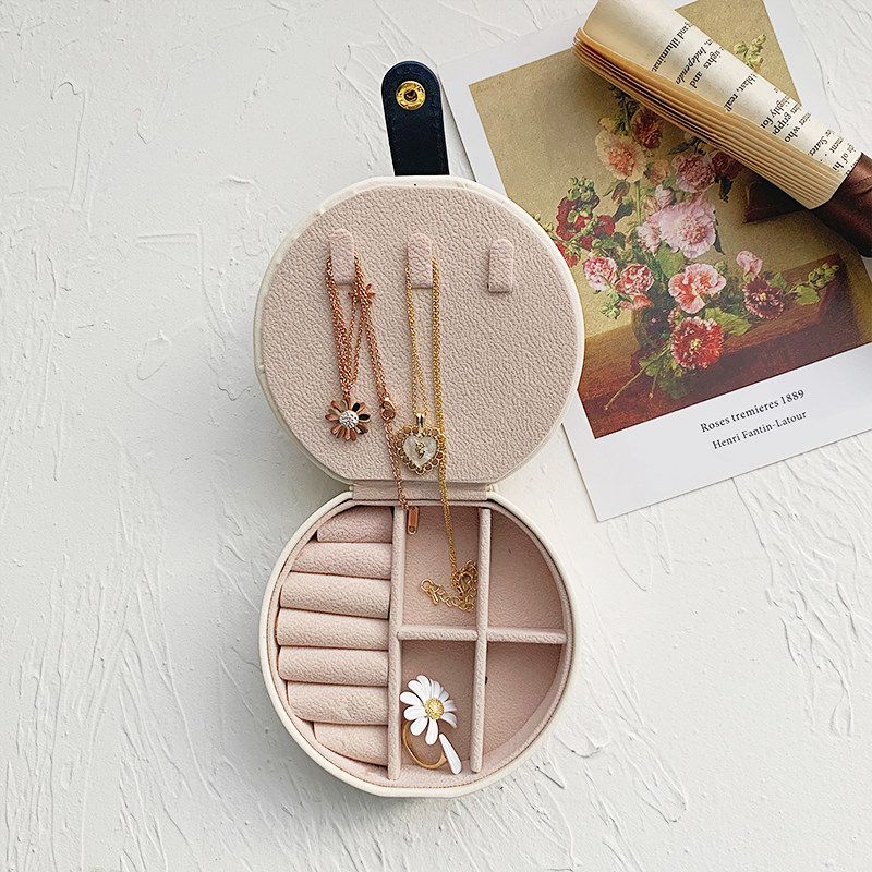 Portable jewelry box small travel jewelry bag necklace box storage box