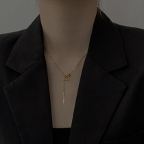 Titanium steel does not fade necklace 2021 new female light luxury niche necklace ifashion long versatile choker