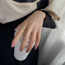 Simple opening Pearl zircon ring female fashion personality adjustable ins flood finger ring net red niche design