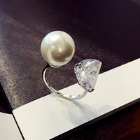 Nhẫn ngón tay nữ Hàn Quốc hoang dã người ngọc trai nhẫn châu Âu và Hoa Kỳ cá tính mở nhẫn Nhật Bản và Hàn Quốc trang sức tay nhẫn cầu hôn pnj