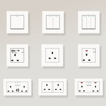 Foreign trade Hong Kong and Macao British style 13A socket USB with Type-c plug Su Ying standard light switch plastic white panel