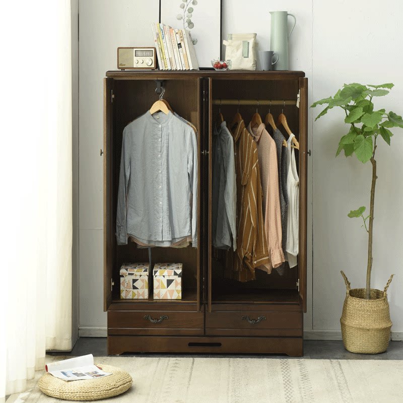Wardrobe solid wood home bedroom assembly locker closet wardrobe modern simple economy small apartment storage wardrobe