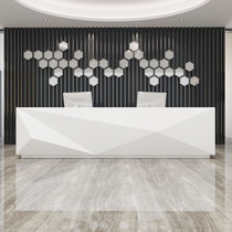 Front Desk Reception Desk Company Yingbin baking Lacquer Desk Low Level Bar Desk Brief Modern Beauty Salon Collection Silver Desk Customised