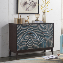 American light and luxurious shoe cabinet solid wood into door Xuanguan cabinet door hall partition lockers Nordic dining side cabinet leaning against wall decoration cabinet