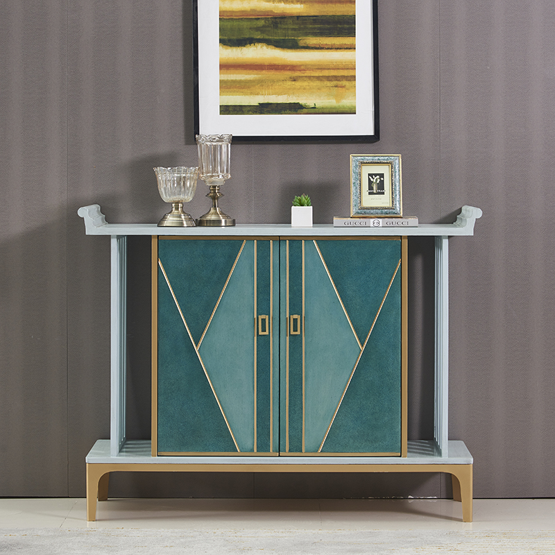 American-style porch cabinet light luxury home partition cabinet modern minimalist living room two-door decorative cabinet foyer storage locker