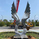 ຮູບປັ້ນສັດສະແຕນເລດ Dove of Peace Sculpture Campus Sculpture Outdoor Square Wild Goose Swallow Abstract Swan