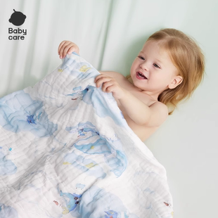 拍2件！babycare婴儿纱布浴巾超柔吸水