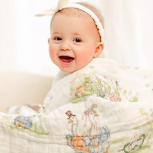 【拍2赠1】嫚熙婴儿纱布浴巾纯棉115*115