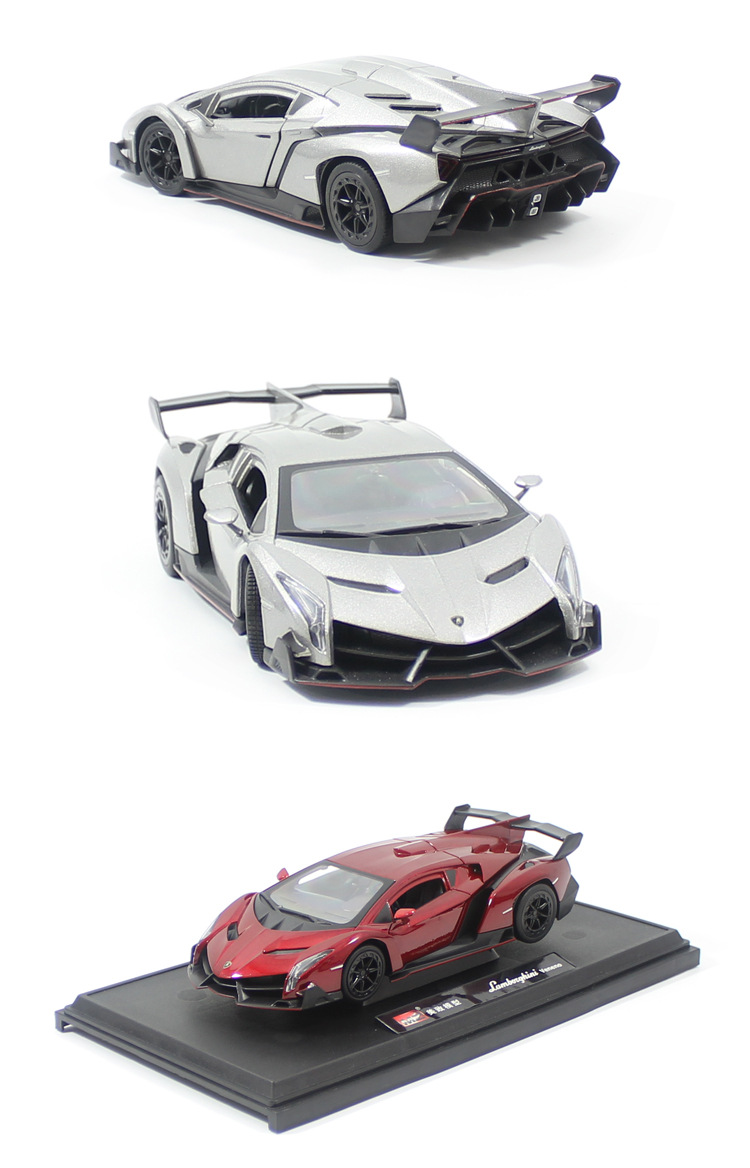 Làm đẹp đến 1:24 mô phỏng Lamborghini chính hãng được cấp phép độc hại VENENO hợp kim mô hình xe tĩnh mô hình mercedes