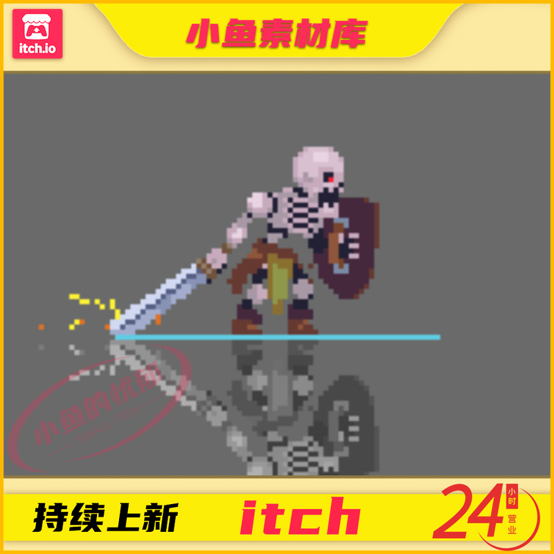 2D Pixel Skeleton Knight Small Monster Character 2D Pixel Game Material