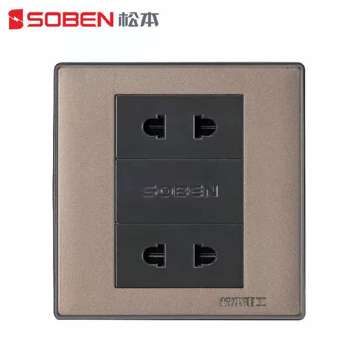 Matsumoto Electrician black and gold four-position single-control switch 10A panel plug board wire socket power socket B8 1