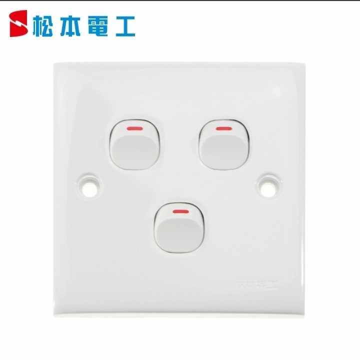 Matsumoto Switch Socket panel 86 Type of dark fit three open double cut three open double cut duplex lamp wall button