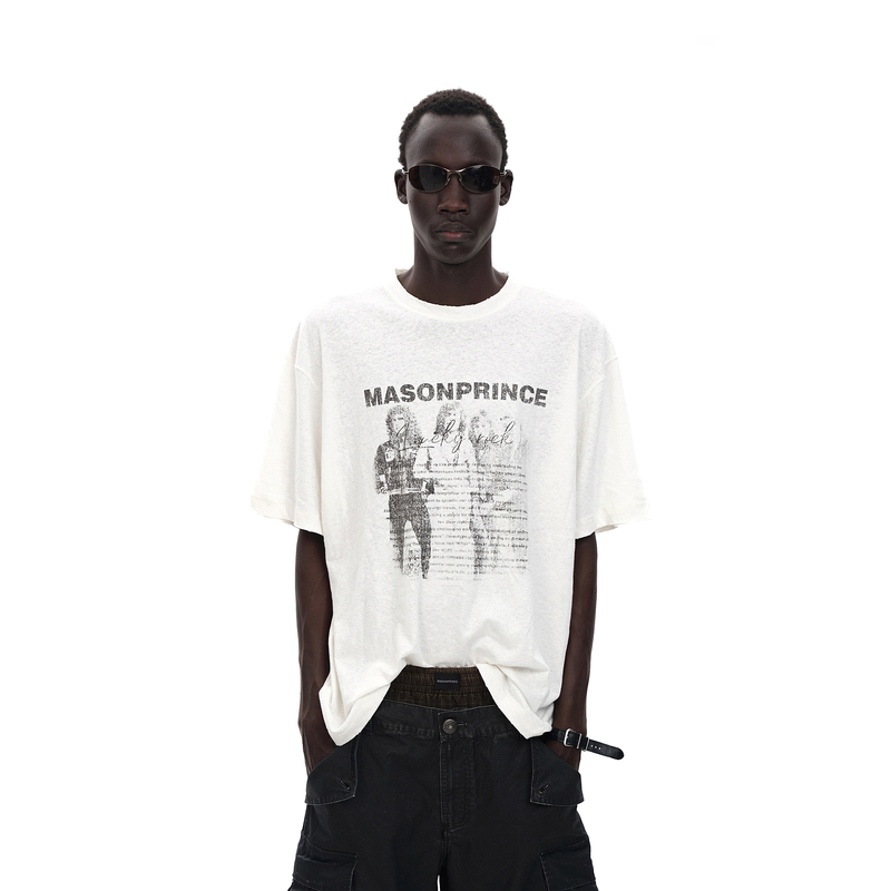 【New Product】Masonprince* Classic Upgrade 2.0 Breathable Linen Cotton Rock Print Short/Long T-Shirt