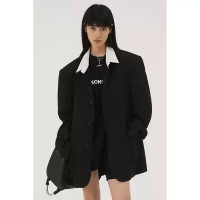 MASONPRINCE summer thin blazer men Korean fashion stitching striped acetic acid casual suit