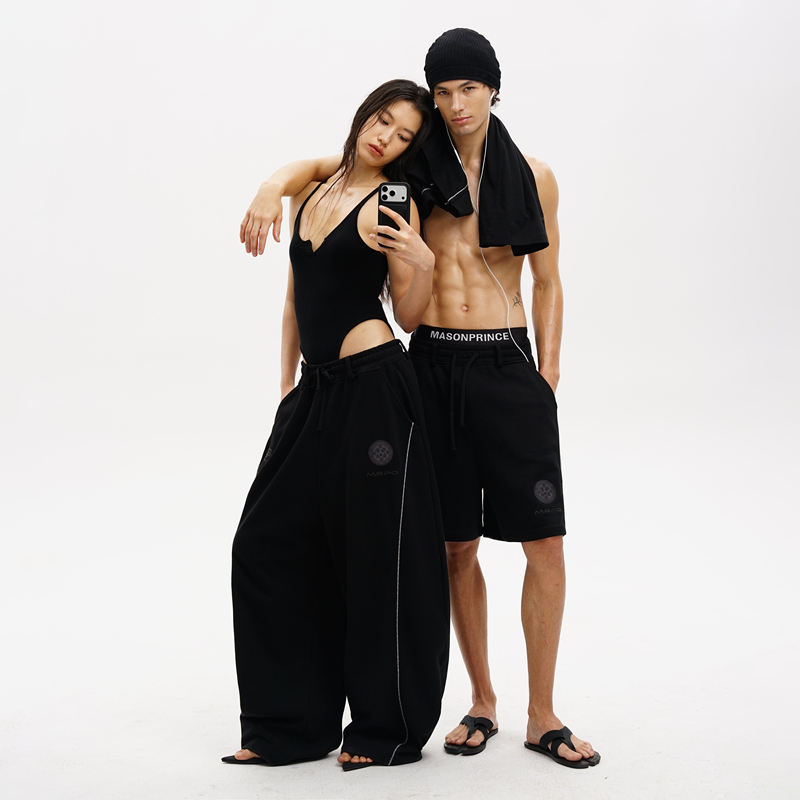 Masonprince|All Black Lightweight Restructured Cut Team Sweatpants/Dual Version Masonprince|All Black Lightweight Restructured Cut Team Sweatpants/Dual Version