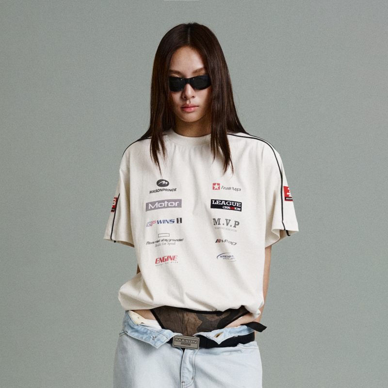Masonprince｜Sponsor Red Label Motorcycle Series 100 Cotton Team Short Sleeve Top (Dual Version)