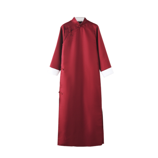 Crosstalk clothing, lab coat, performance clothing, Chinese style long shirt